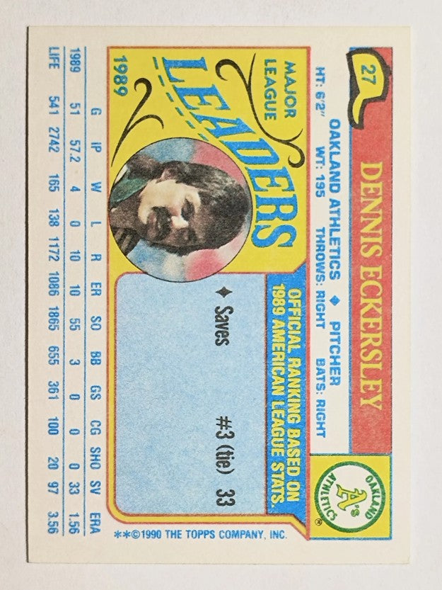 1990 Topps Mini Leaders #27 Dennis Eckersley