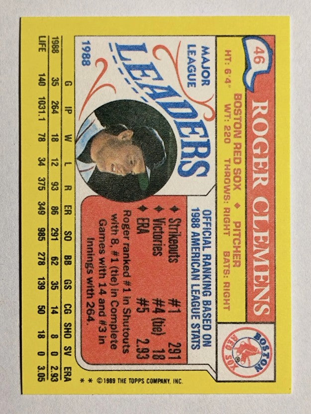 1989 Topps Mini Leaders #46 Roger Clemens