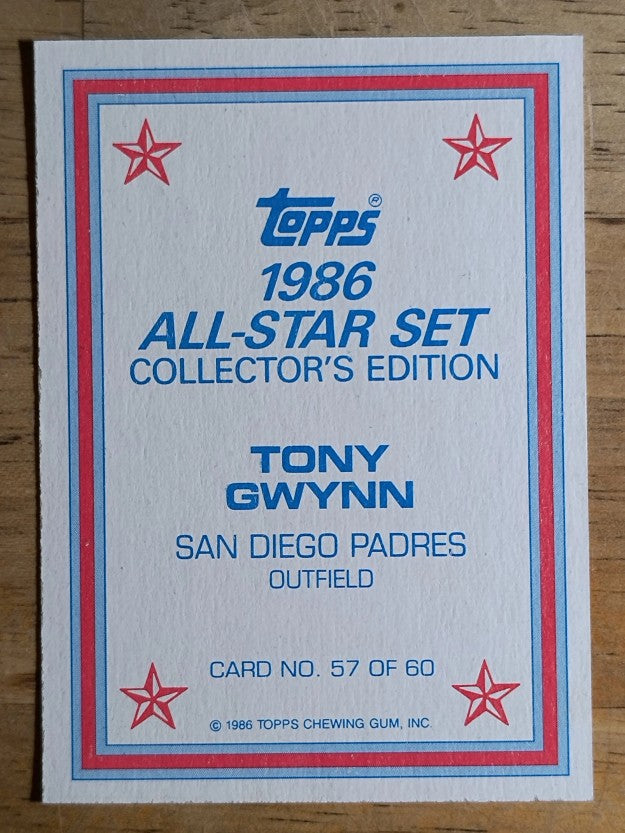 1986 Topps Glossy Send-Ins #57 Tony Gwynn