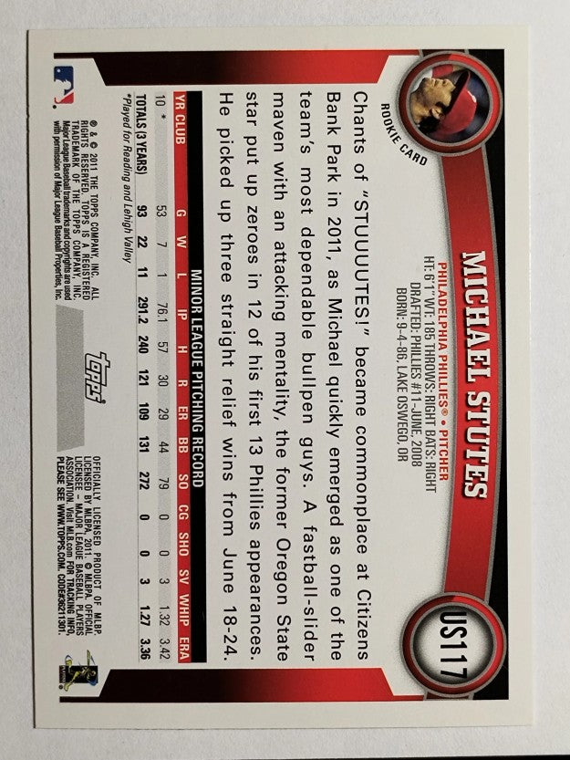 2011 Topps Update Wal-Mart Blue Border #US117 Michael Stutes (NM)