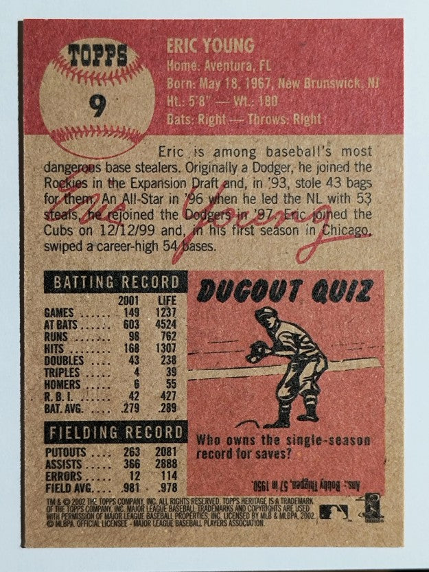 2002 Topps Heritage #9 Eric Young