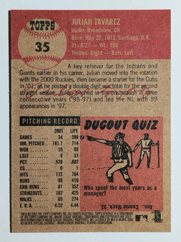 2002 Topps Heritage #35 Julian Tavarez