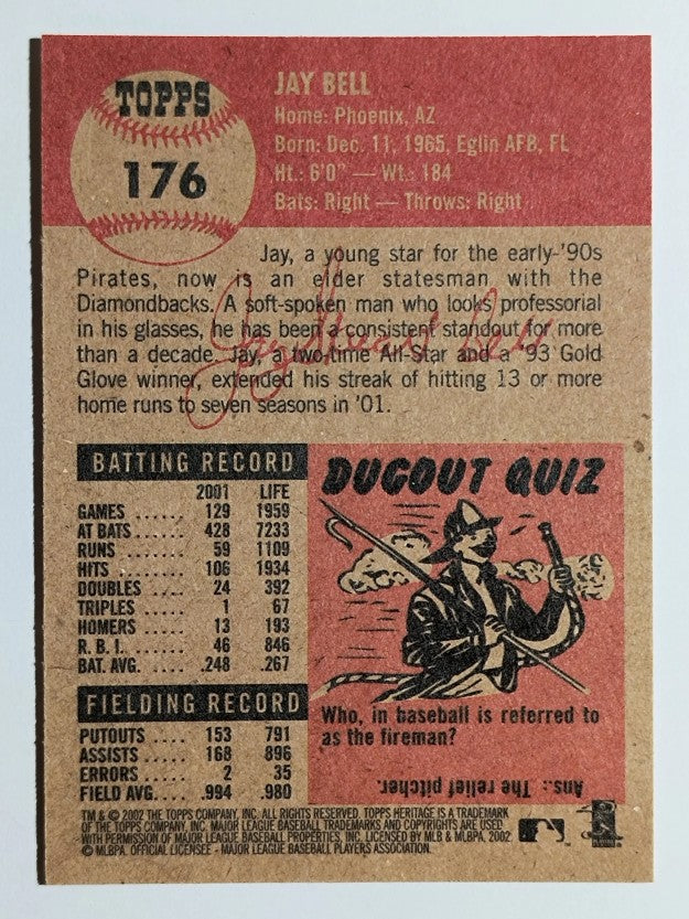 2002 Topps Heritage #176 Jay Bell