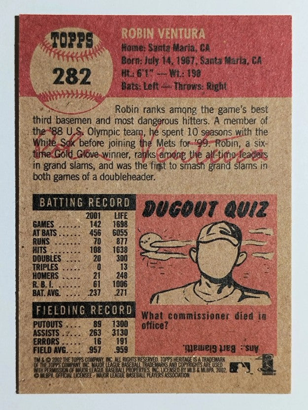 2002 Topps Heritage #282 Robin Ventura