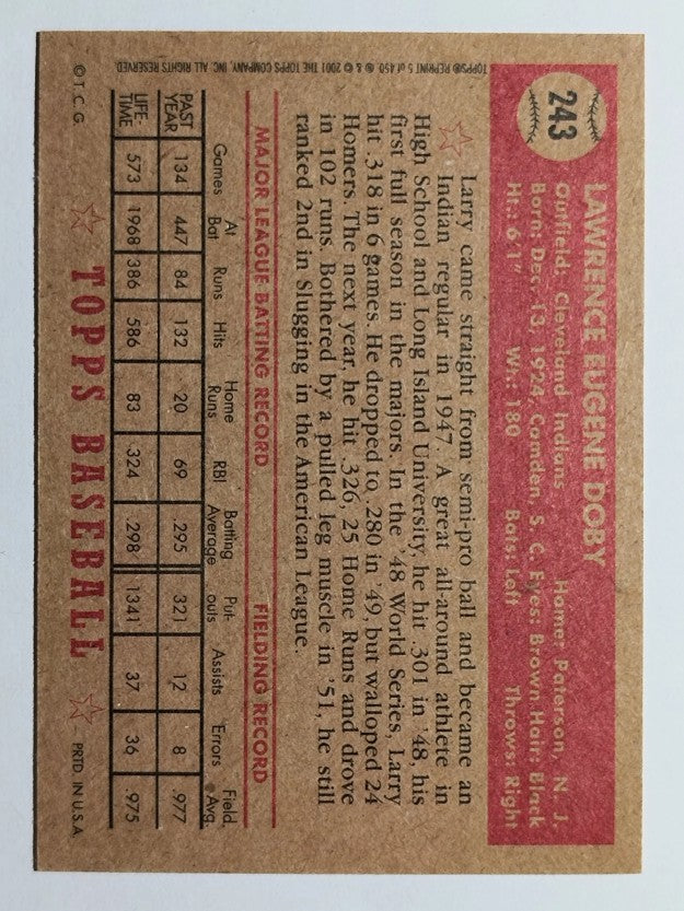 2001 Topps Archives #5 Larry Doby 52