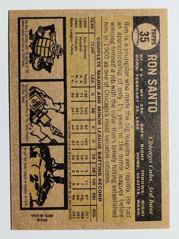 2001 Topps Archives #38 Ron Santo 61