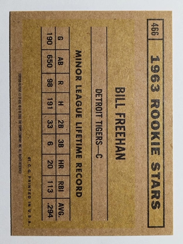 2001 Topps Archives #43 Bill Freehan 63