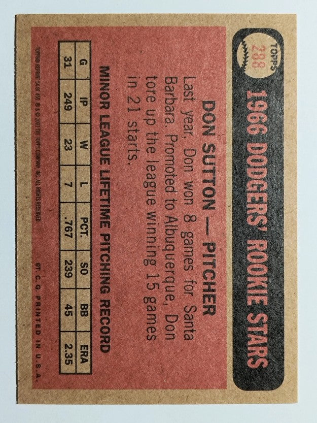 2001 Topps Archives #54 Don Sutton 66