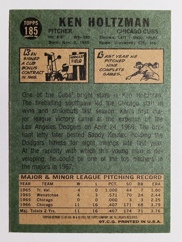 2001 Topps Archives #55 Ken Holtzman 67