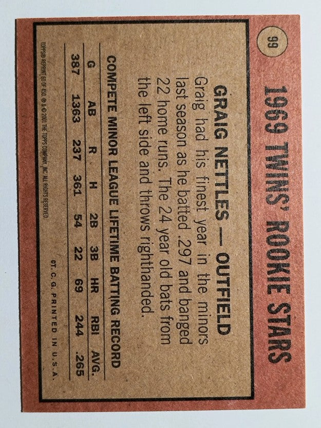 2001 Topps Archives #60 Graig Nettles 69