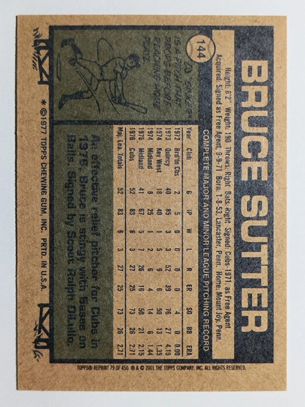 2001 Topps Archives #79 Bruce Sutter 77