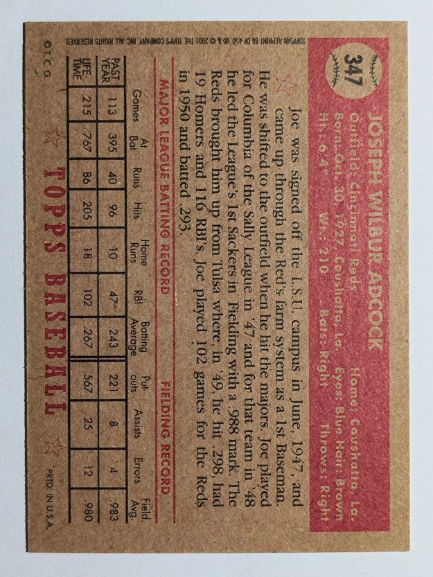 2001 Topps Archives #86 Joe Adcock 52