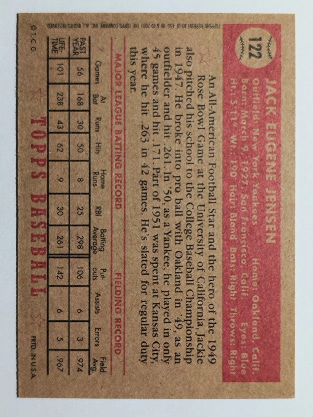 2001 Topps Archives #89 Jackie Jensen 52
