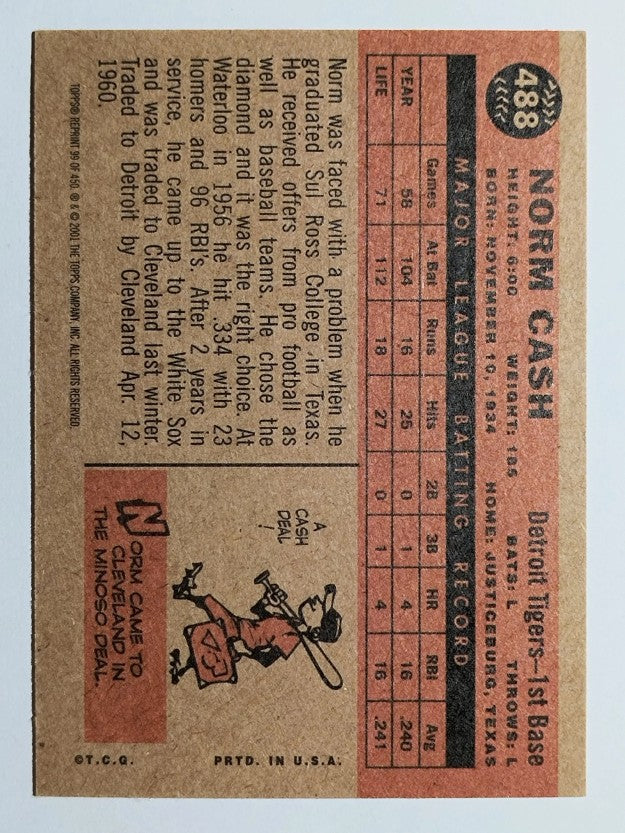 2001 Topps Archives #99 Norm Cash 60