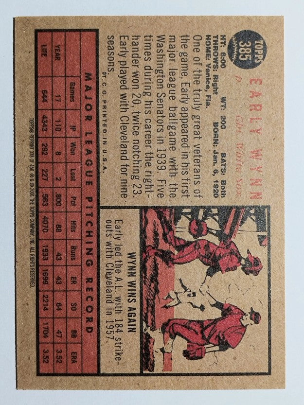 2001 Topps Archives #338 Early Wynn 62