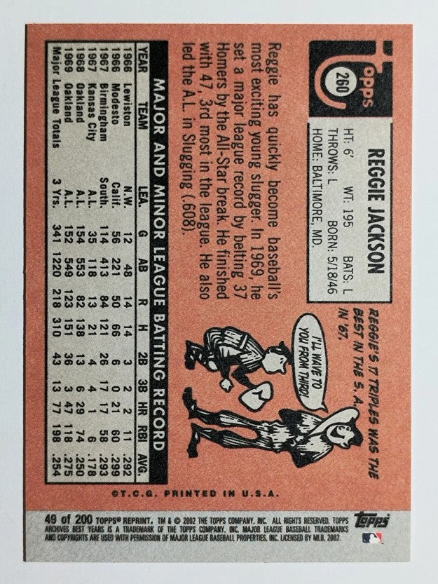 2002 Topps Archives #49 Reggie Jackson 69