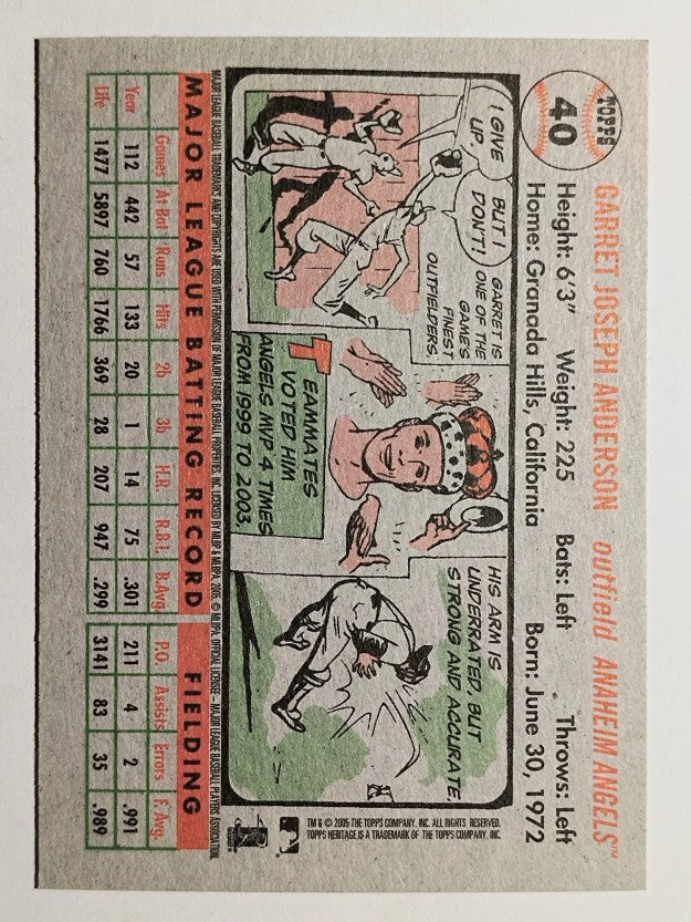 2005 Topps Heritage #40 Garret Anderson