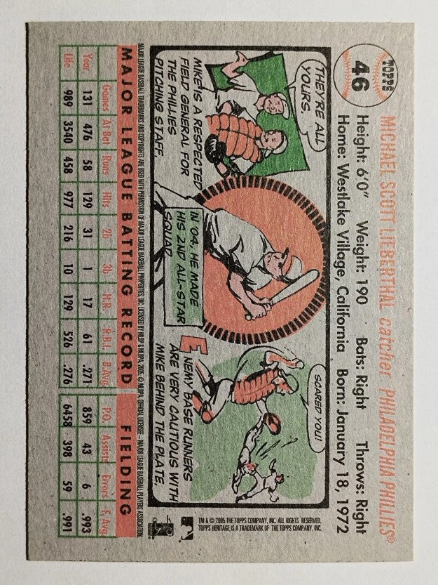 2005 Topps Heritage #46 Mike Lieberthal