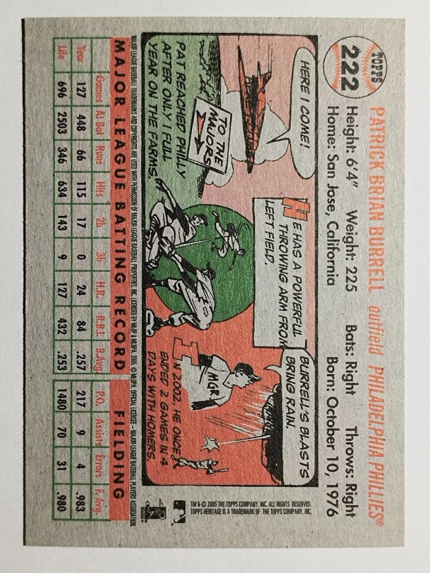 2005 Topps Heritage #222 Pat Burrell