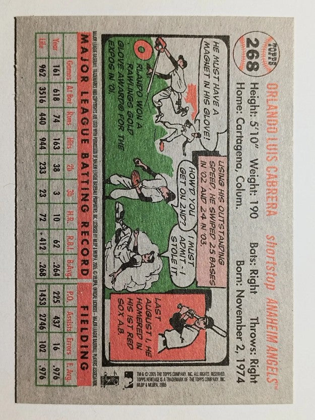 2005 Topps Heritage #268 Orlando Cabrera