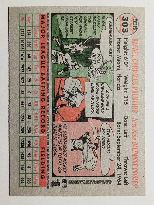 2005 Topps Heritage #303 Rafael Palmeiro