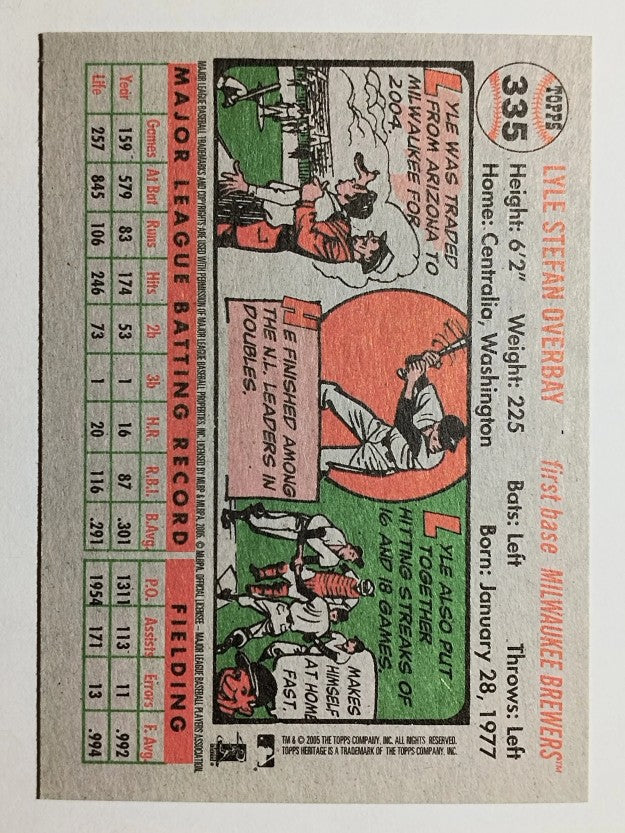 2005 Topps Heritage #335 Lyle Overbay