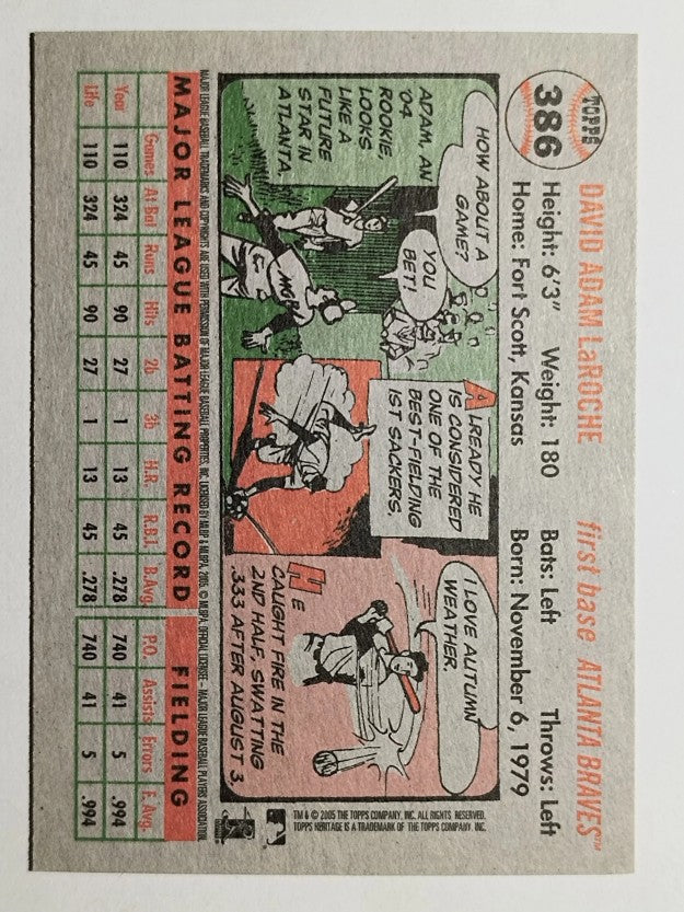 2005 Topps Heritage #386 Adam LaRoche