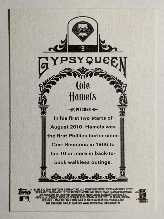 2011 Topps Gypsy Queen #3 Cole Hamels