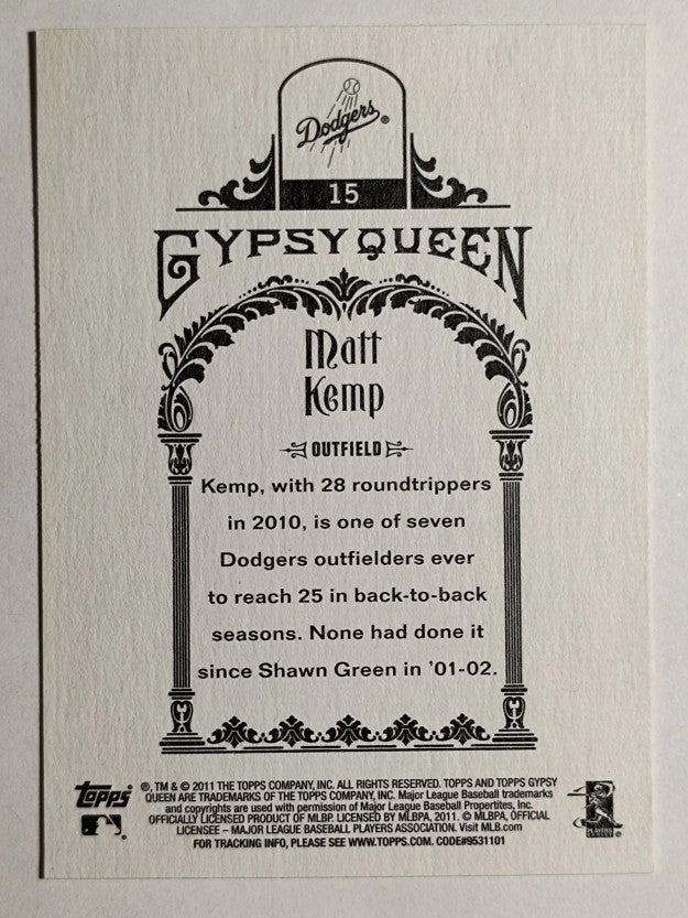 2011 Topps Gypsy Queen #15 Matt Kemp