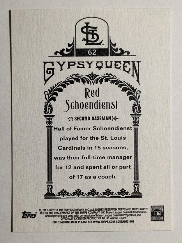 2011 Topps Gypsy Queen #62 Red Schoendienst