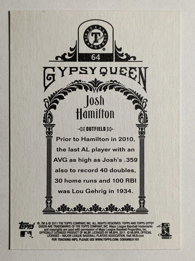 2011 Topps Gypsy Queen #64 Josh Hamilton