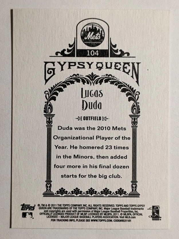 2011 Topps Gypsy Queen #104 Lucas Duda RC