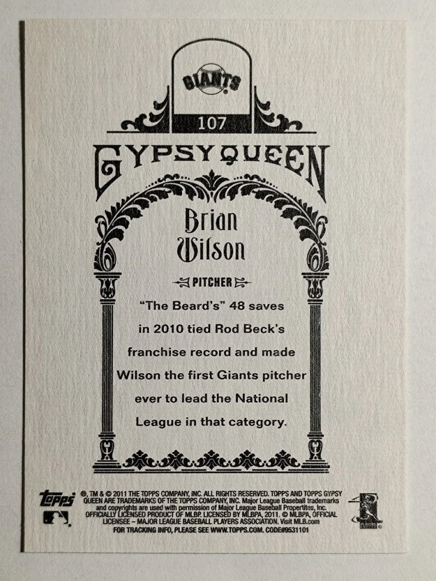 2011 Topps Gypsy Queen #107 Brian Wilson