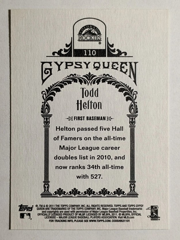 2011 Topps Gypsy Queen #110 Todd Helton
