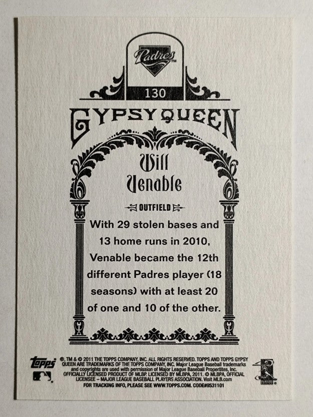 2011 Topps Gypsy Queen #130 Will Venable
