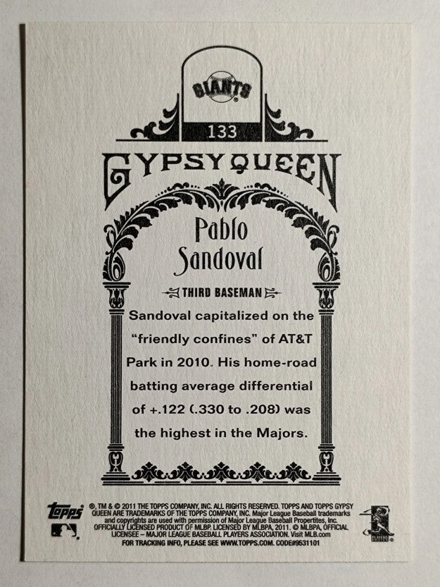 2011 Topps Gypsy Queen #133 Pablo Sandoval