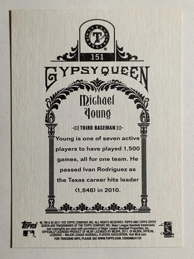 2011 Topps Gypsy Queen #151 Michael Young