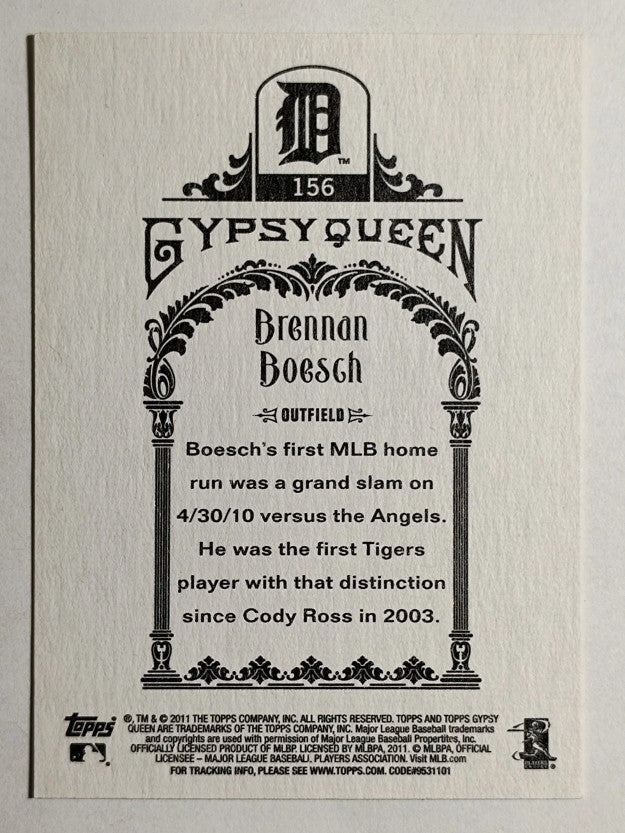 2011 Topps Gypsy Queen #156 Brennan Boesch