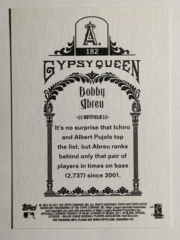 2011 Topps Gypsy Queen #182 Bobby Abreu
