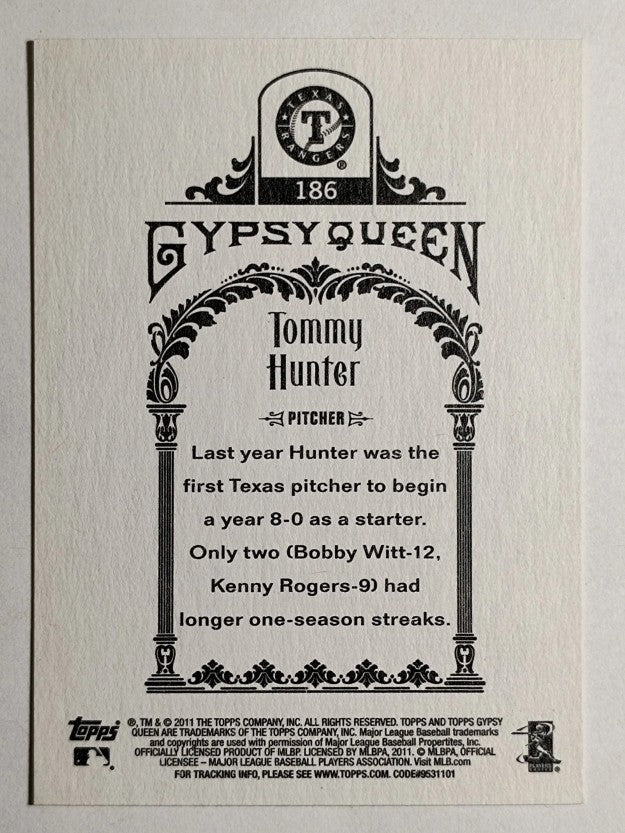 2011 Topps Gypsy Queen #186 Tommy Hunter