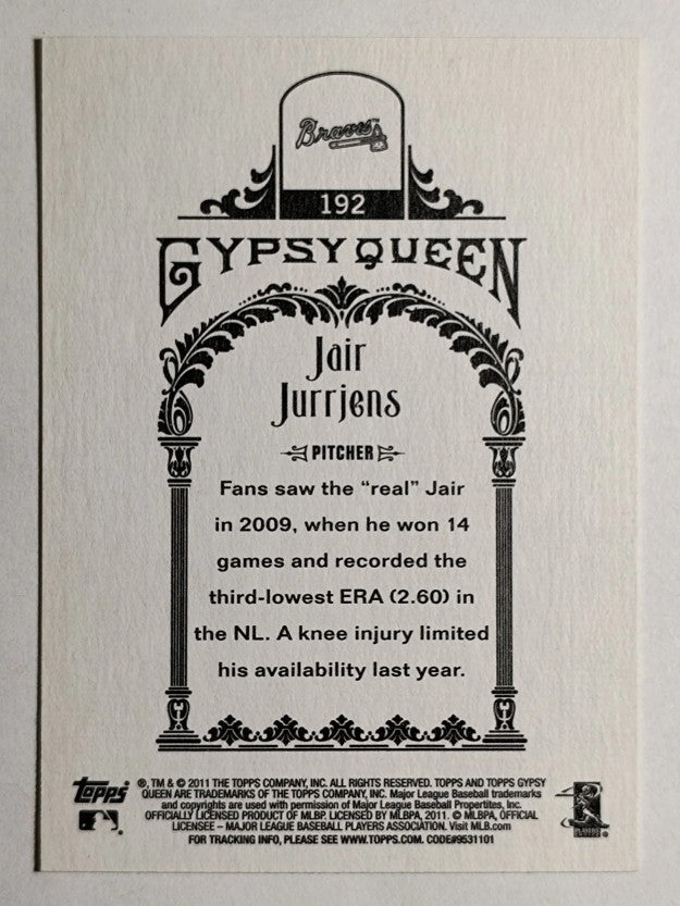 2011 Topps Gypsy Queen #192 Jair Jurrjens