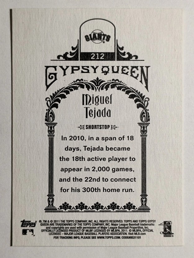 2011 Topps Gypsy Queen #212 Miguel Tejada