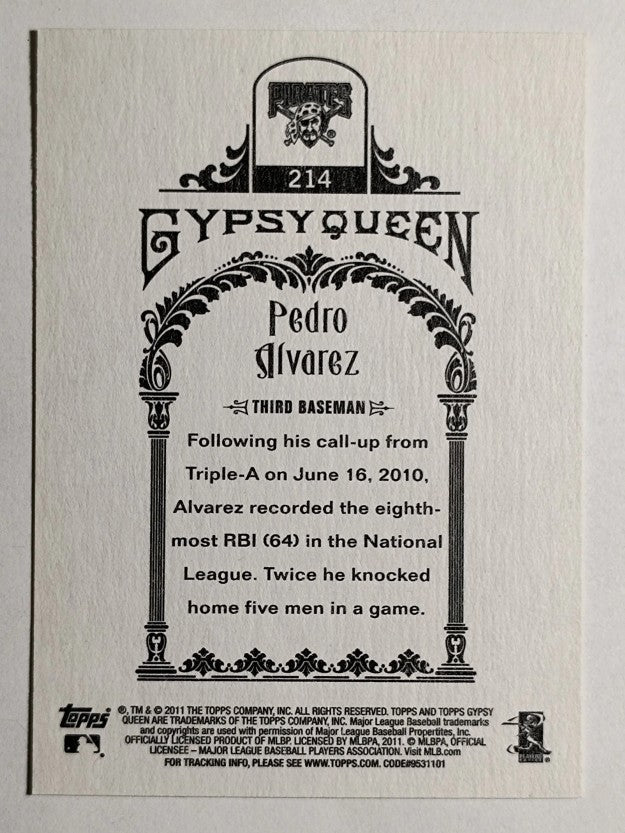 2011 Topps Gypsy Queen #214 Pedro Alvarez RC