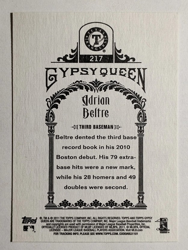 2011 Topps Gypsy Queen #217 Adrian Beltre