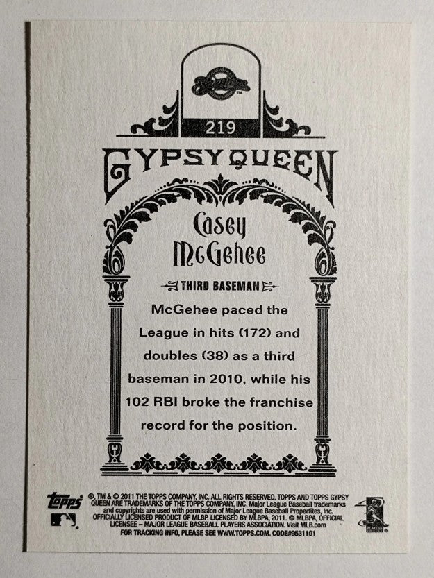 2011 Topps Gypsy Queen #219 Casey McGehee