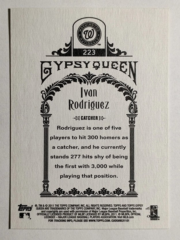 2011 Topps Gypsy Queen #223 Ivan Rodriguez