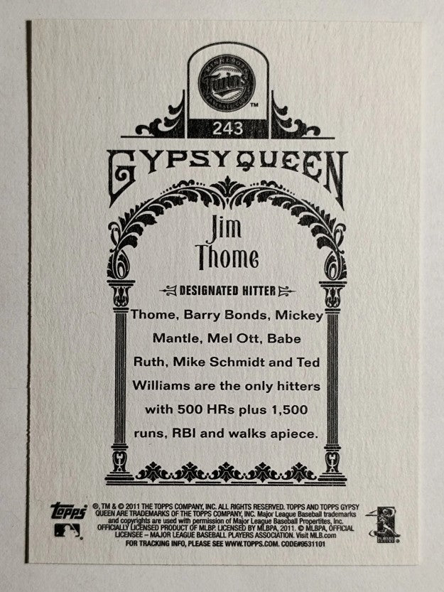 2011 Topps Gypsy Queen #243 Jim Thome