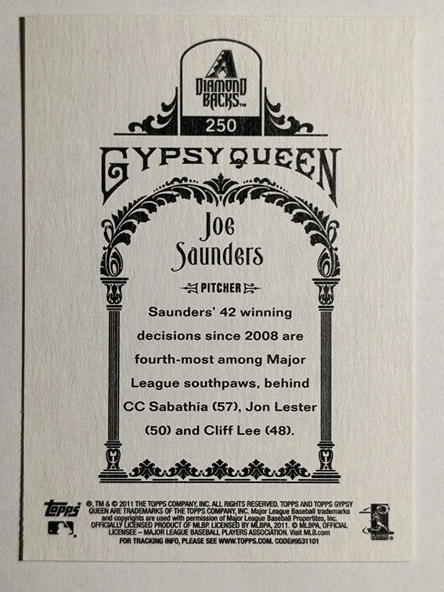 2011 Topps Gypsy Queen #250 Joe Saunders