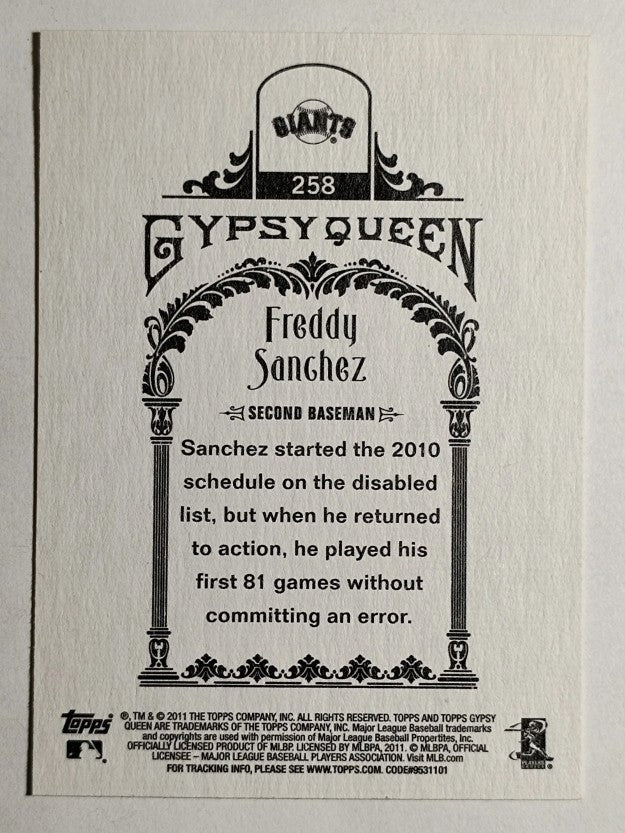 2011 Topps Gypsy Queen #258 Freddy Sanchez