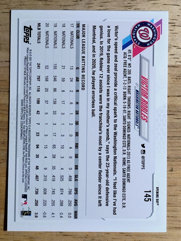 2021 Topps Opening Day #145 Victor Robles